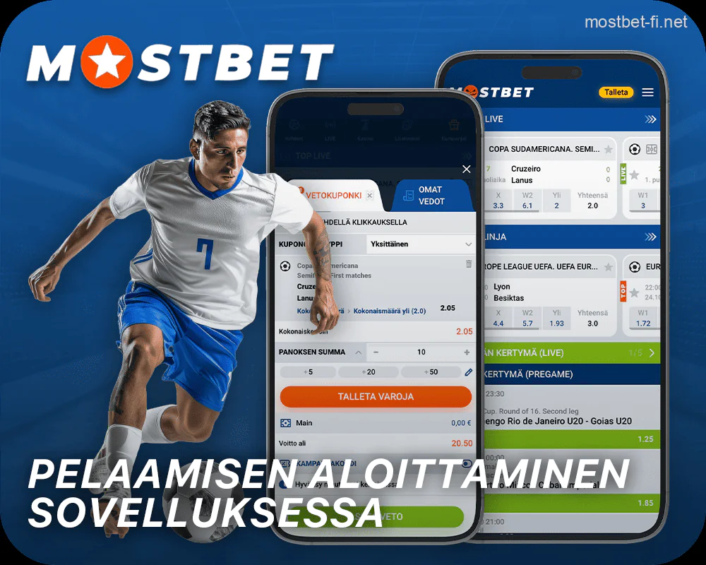 Urheiluvedonlyönti Mostbet-mobiilisovelluksessa