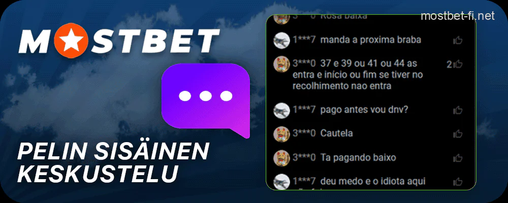 Pelin sisäinen live-chat Mostbet Aviator-pelissä