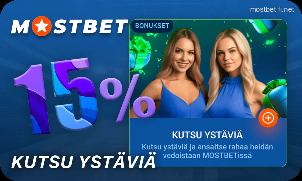 Bonukset ystävien kutsumisesta Mostbet Casinoon