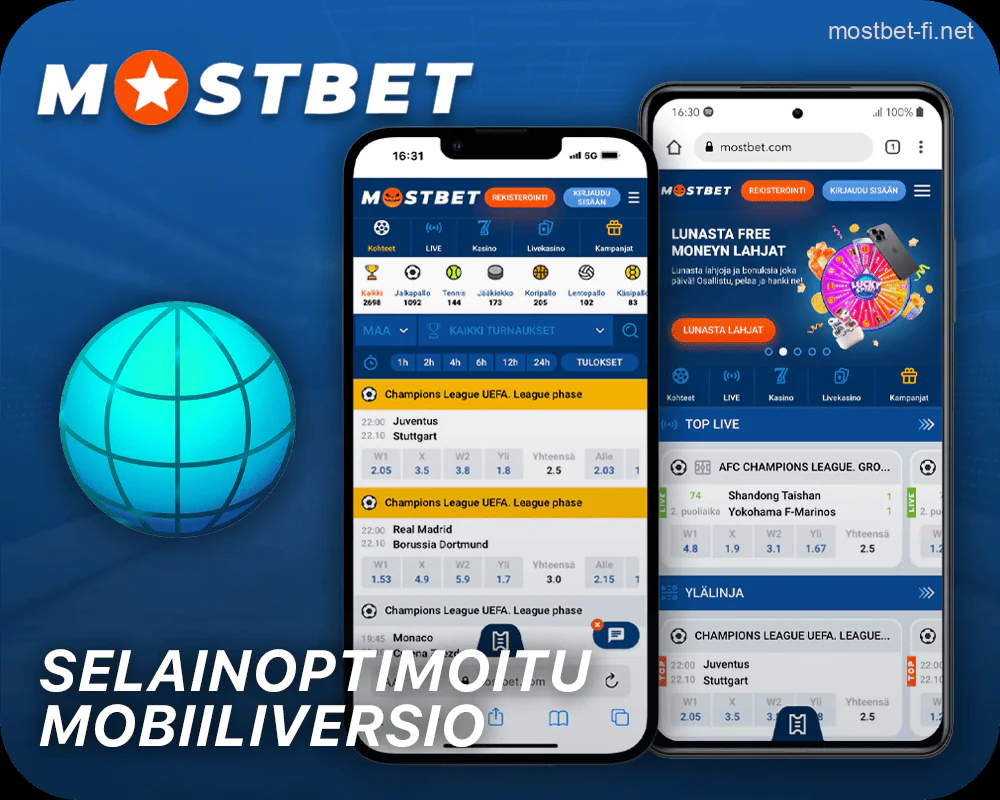 Mostbet-sivuston mobiiliversio suomalaisille pelaajille