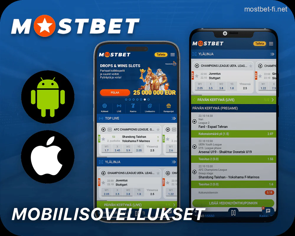 Mostbet-mobiilisovellukset Android- ja iOS-laitteille