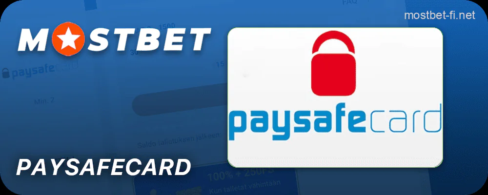 Täytä Mostbet Paysafecard