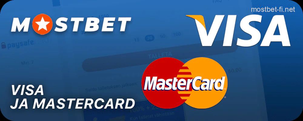 Täytä Mostbet Visa- ja Mastercard