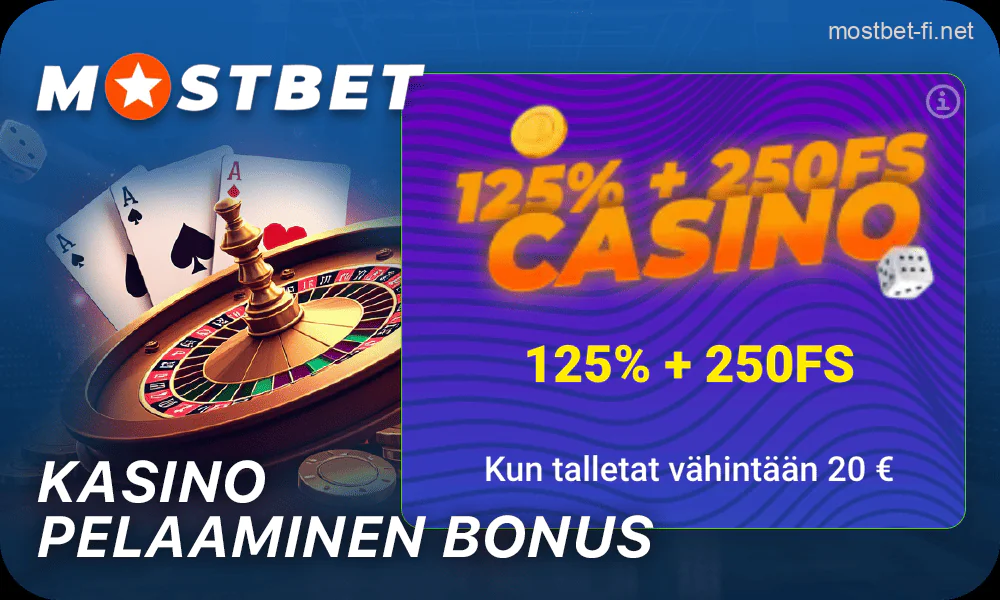 Bonus pelaamiseen Mostbet Casinolla