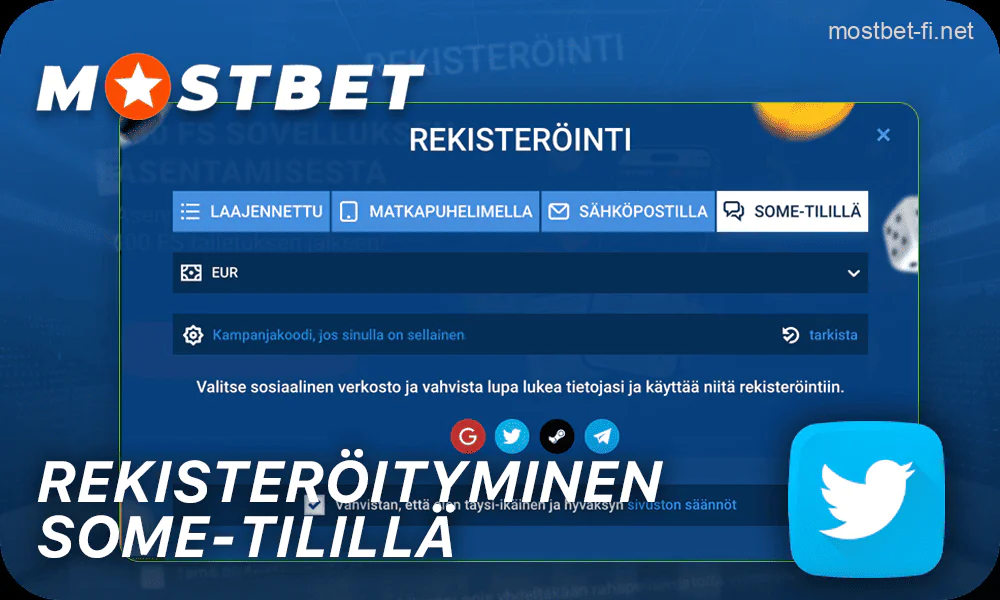 Rekisteröityminen Mostbet sosiaalisten verkostojen avulla